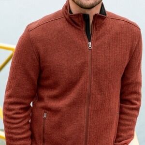 prAna Barclay Rust Full Zip Wool Blend Jacket size Medium